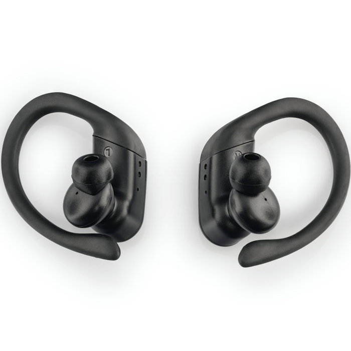 Daewoo TWS SPORT DW2012 Auriculares Deportivos Bluetooth con Gancho Negro